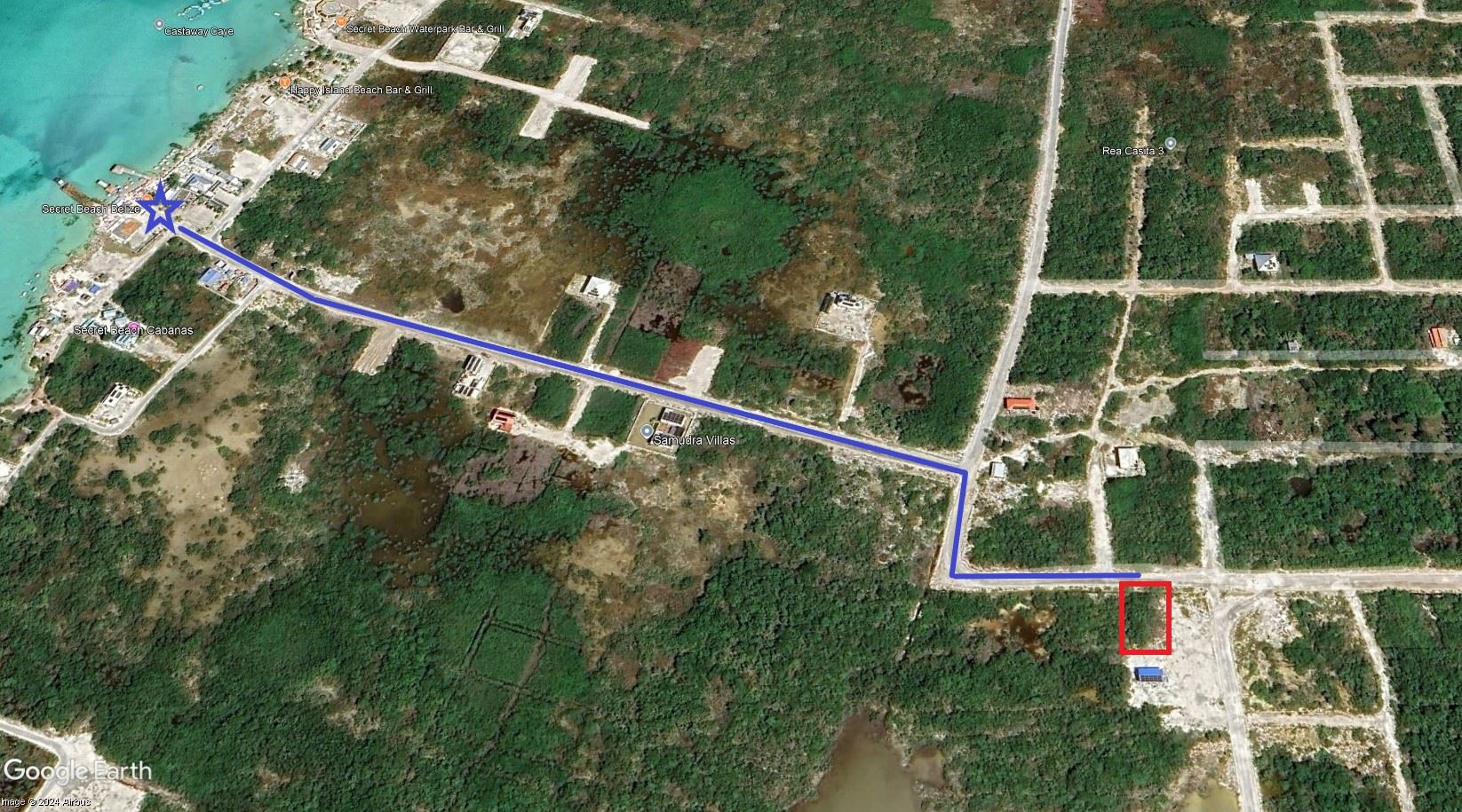 Remax real estate, Belize, Ambergris Caye, Main Road Parcel at Secret Beach- Oversize Lot!!